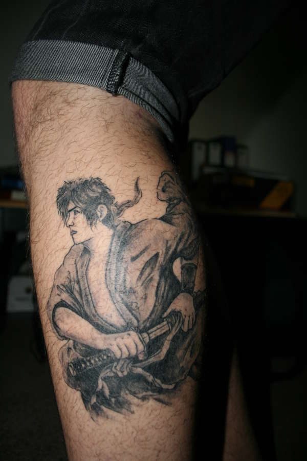 jubei from ninja scroll on my calf tattoo