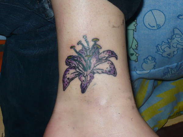 purple tiger lily tattoo