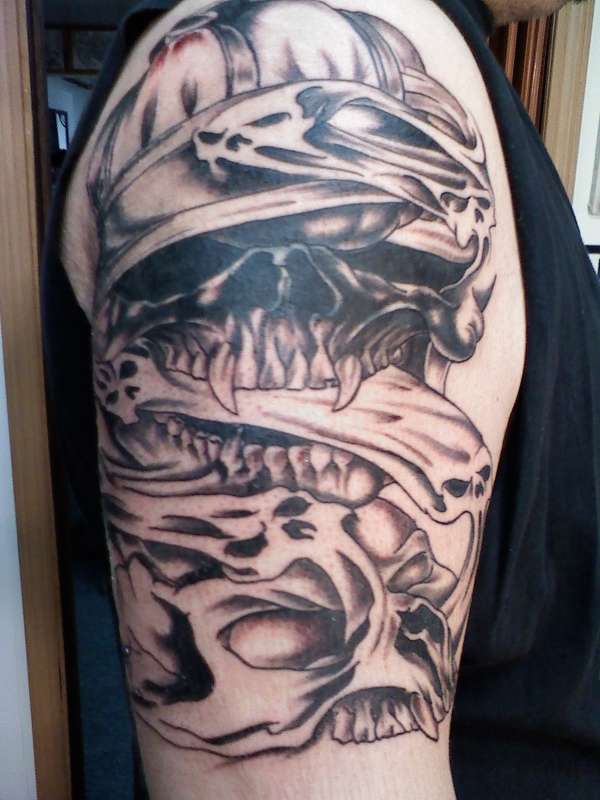 skull cover up tattoo