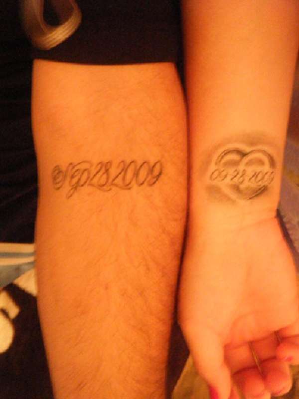 the date me and my wife got married tattoo