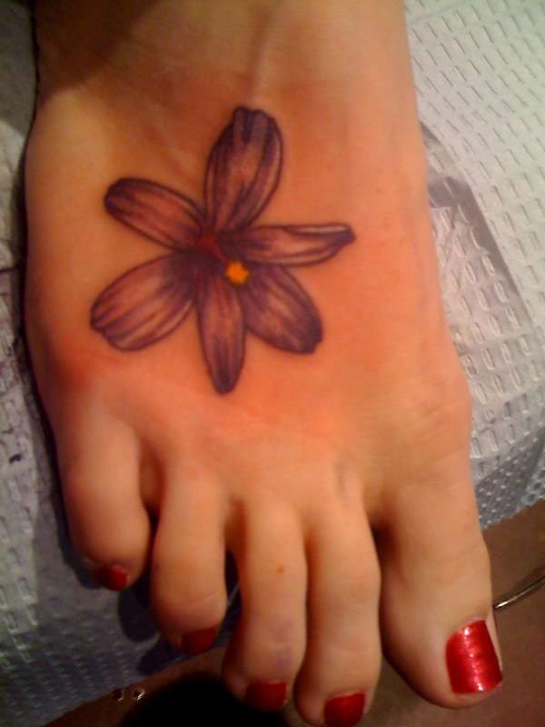 yellow eyed purple Iris tattoo