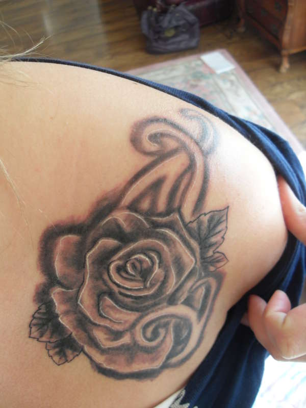 Black & Grey Rose- Just been done tattoo
