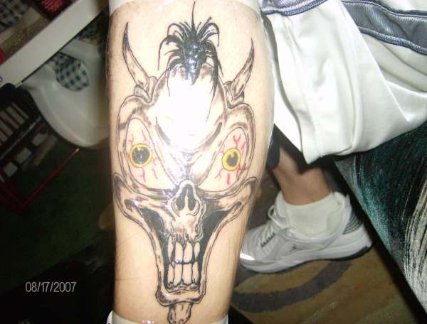 Crazy demon  guy tattoo