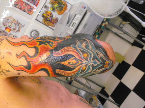 Demon Elbow tattoo