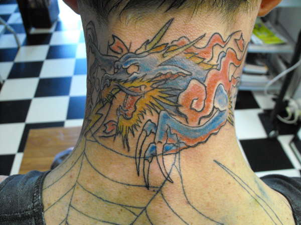 Dragon on Neck tattoo Dragon on Neck tattoo