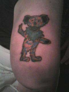 Grateful Dead Pink Bear Temporary Tattoo