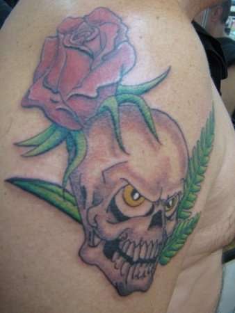 Skull n rose tattoo