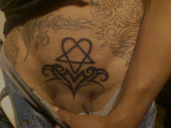 heart o gram nd tribal tattoo