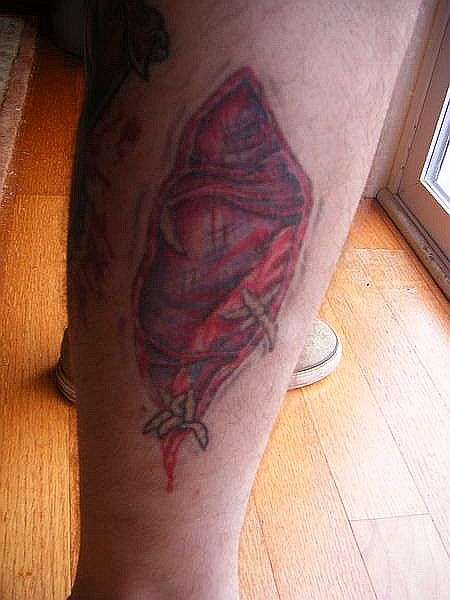 open wound with maggots tattoo