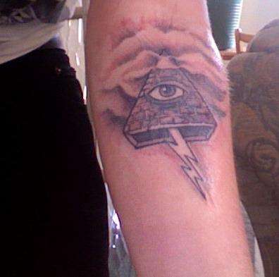 illuminati style pyramid tattoo