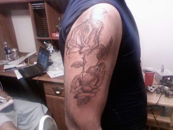 2 roses, not finished tattoo