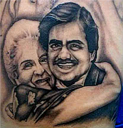DAD AND GRANDMA PORTRAIT tattoo