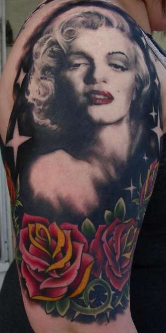 Finished Marilyn Monroe Half Sleeve tattoo
