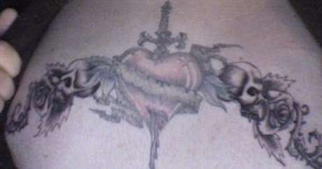 Heart & Vampire Skulls tattoo