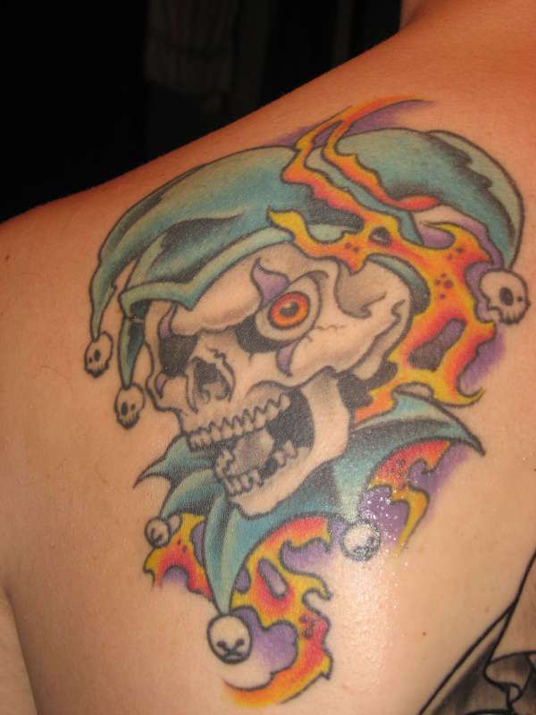 Jester Skull Shoulder (1st Tattoo) tattoo