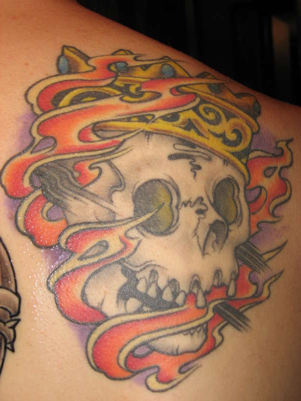 King Skull Shoulder (2nd Tattoo) tattoo