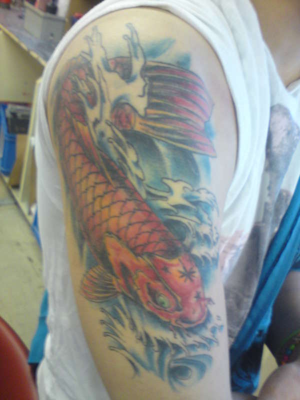 Koi, first part of sleeve tattoo