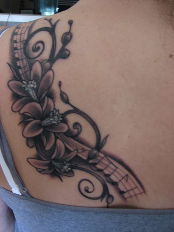 Music and orange blossoms tattoo
