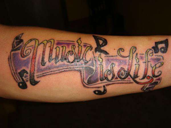 Music is Life tattoo