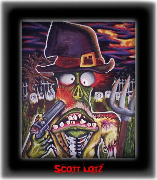 Zombie acrylic tattoo