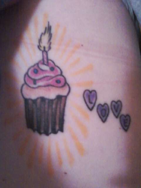 cupcake sun tattoo