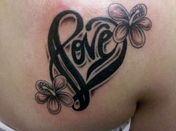 love & flowers tattoo