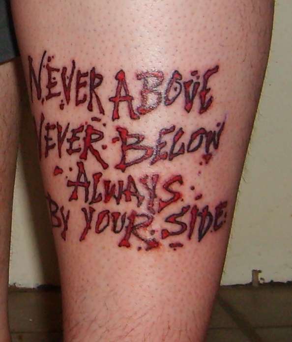 never above tattoo