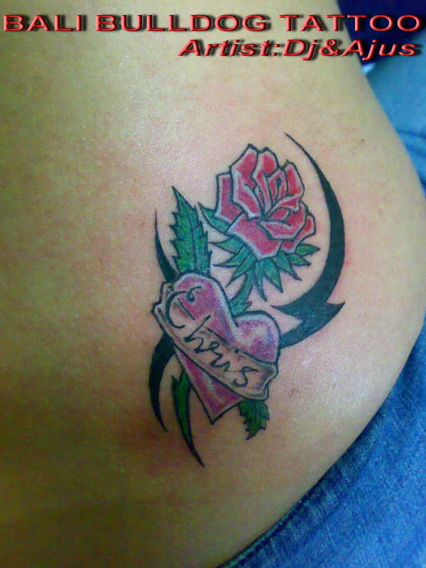 rose &tribal tattoo