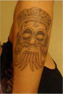 Aztec Influence Mask tattoo