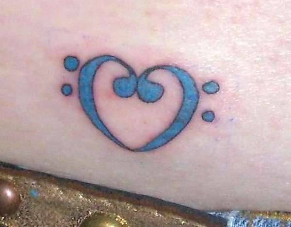 Bass Clef Heart tattoo
