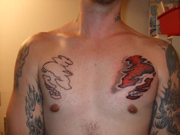 Beginning ofChest plates tattoo