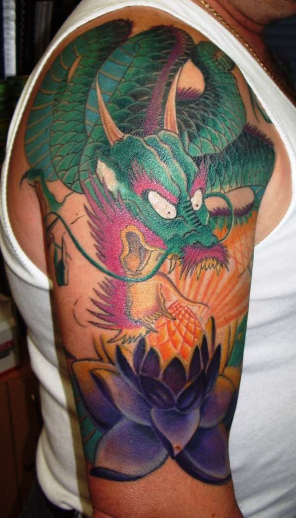 Dragon & Lotus tattoo
