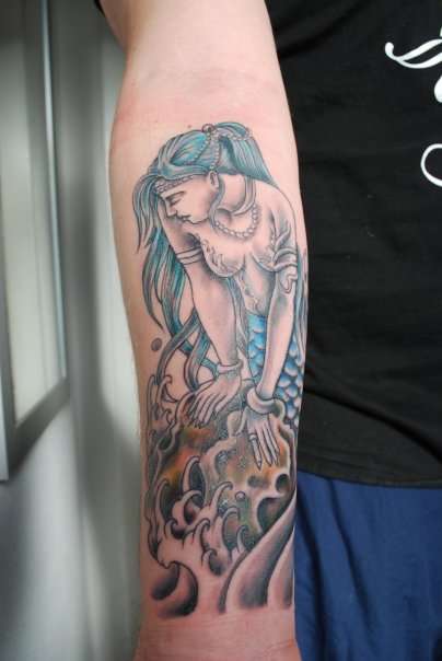 Sad mermaid tattoo