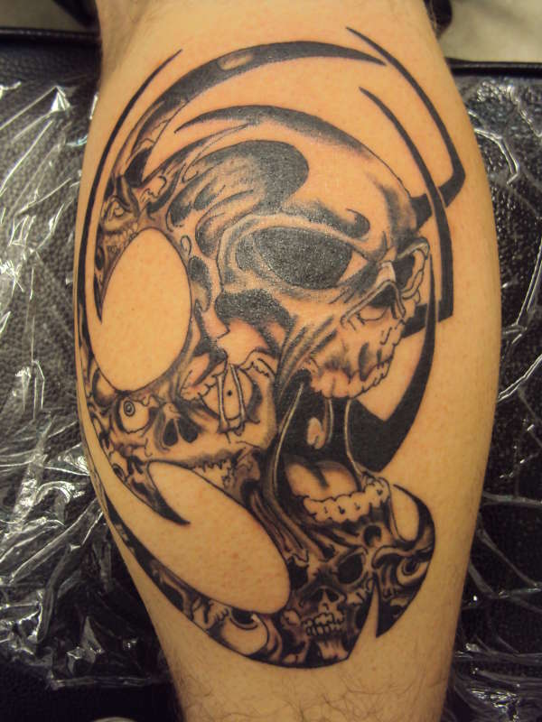 Skulls and Tribal tattoo