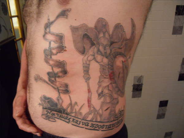 ribs Spartan Warrior tattoo