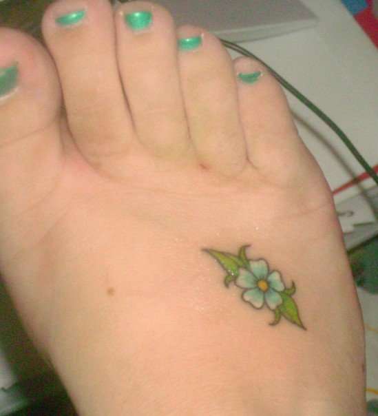 blue flower tattoo