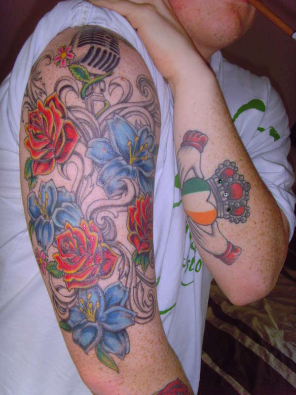 flower sleeve step 1 tattoo