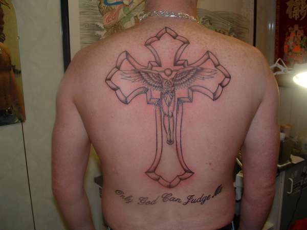 2 pac cross & beckham angel tattoo