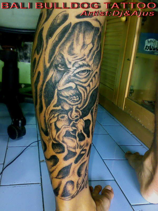 monster face tattoo
