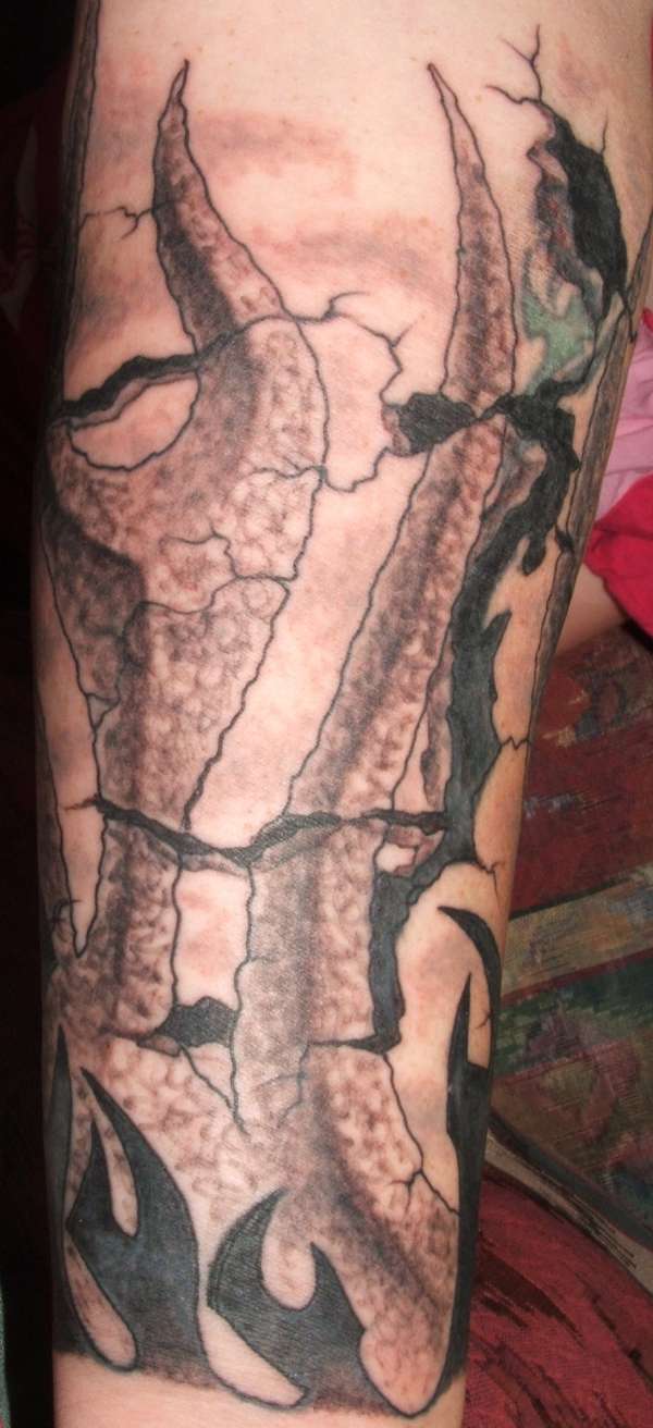 stone beveled flames #3 tattoo