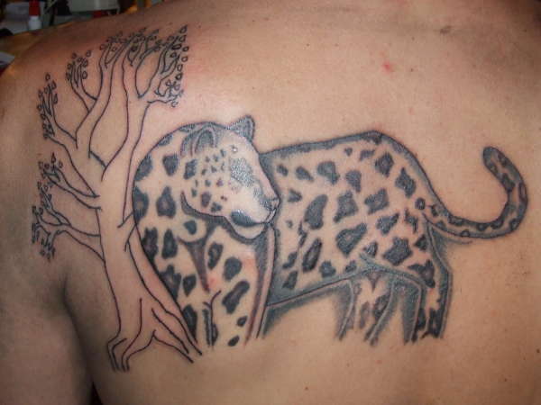 tree outline added to back tattoo