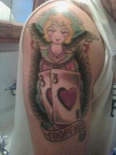 Angel With Cards tattoo