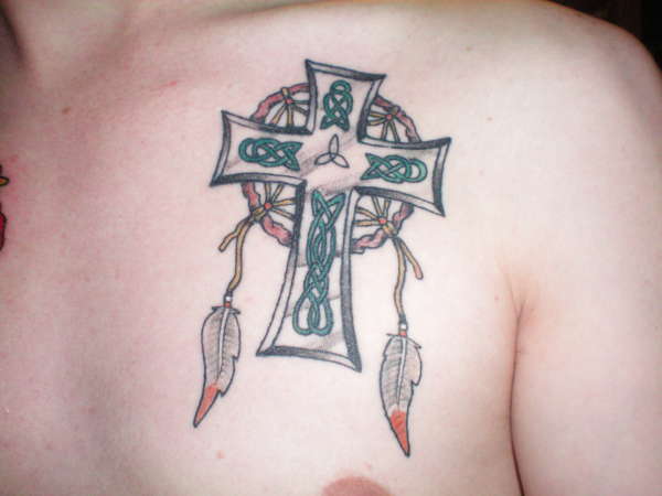 Celtic with dream catcher tattoo
