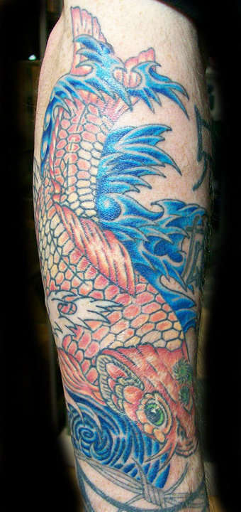 Koi sleeve in progress tattoo
