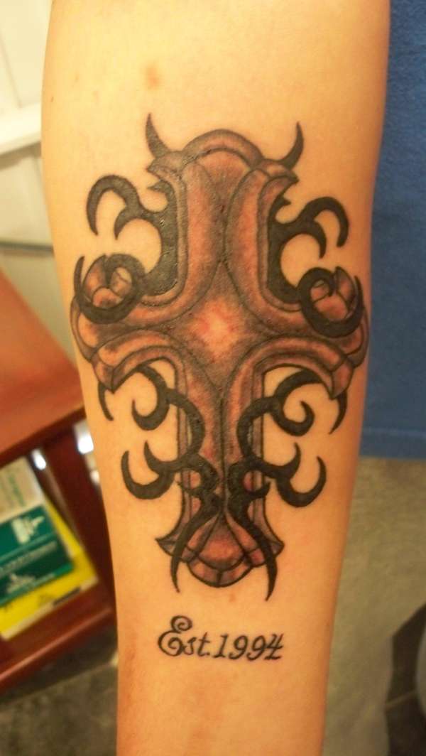 My Cross And Tribal tattoo