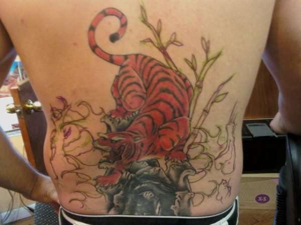 Pre-Finished Japanese Tiger tattoo