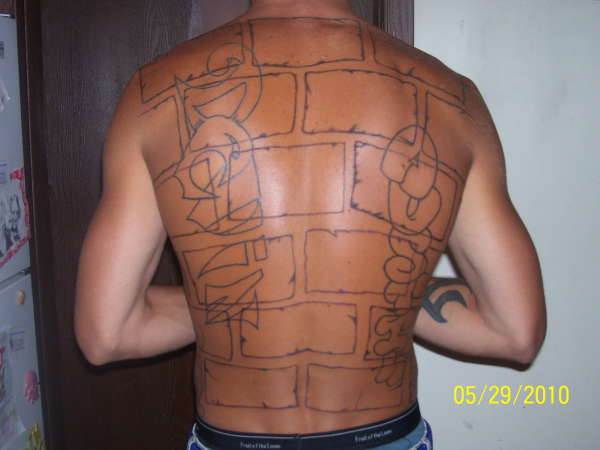 brick wall tattoo