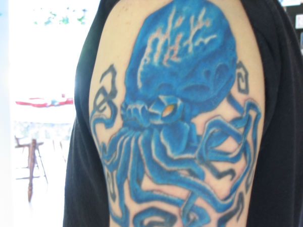 blue octopus tattoo