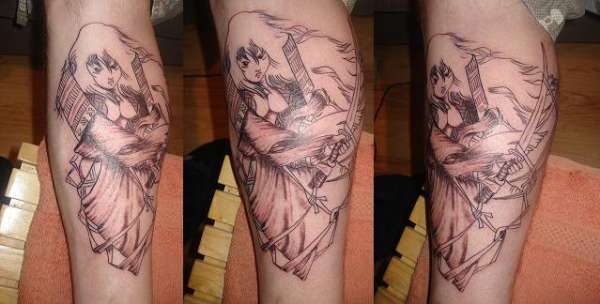 manga style samurai tattoo