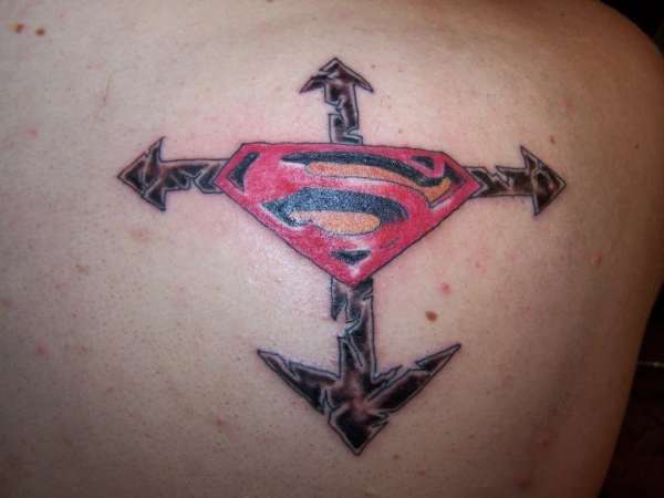superman w/ cross tattoo